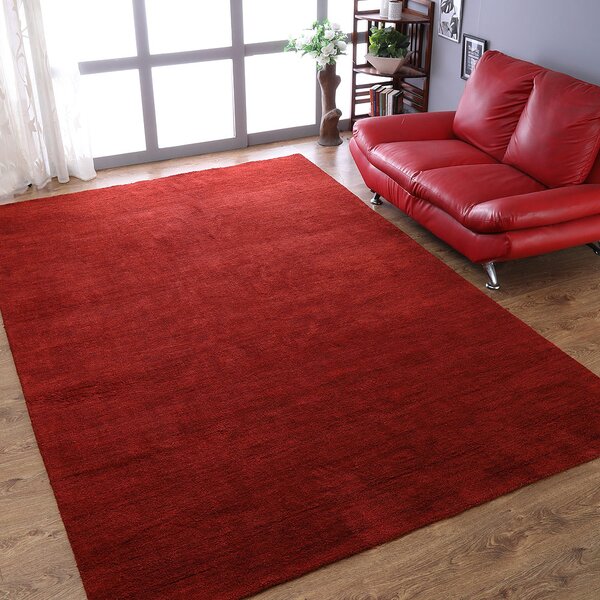 Latitude Run Handmade Wool Dark Red Area Rug Wayfair   Handmade Wool Dark Red Area Rug 